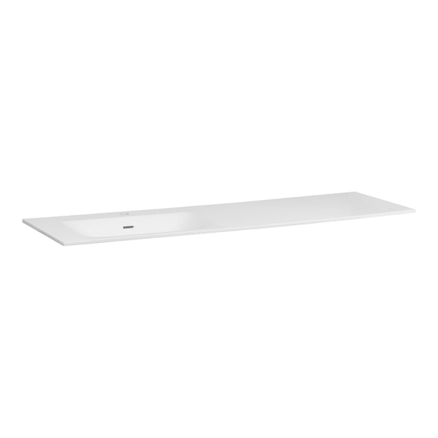 BRAUER Glacier wastafel asymmetrisch 160 met 1 spoelbak links en 1 kraangat fine stone hoogglans wit WT-GL1601LHW