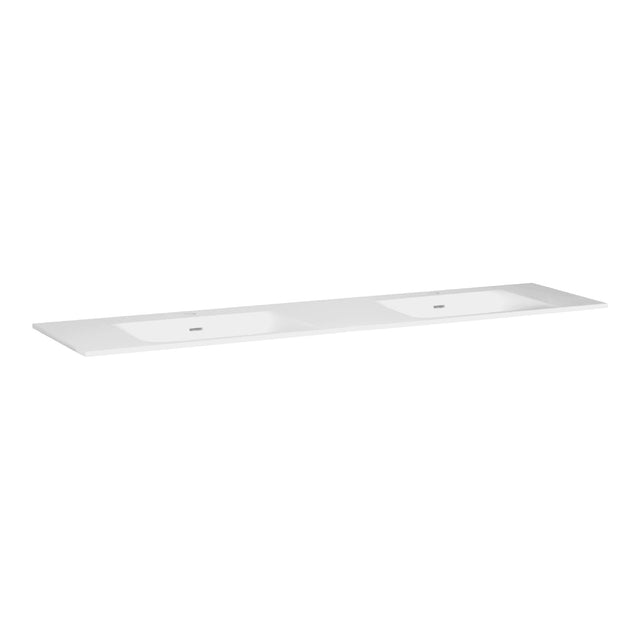 BRAUER Glacier wastafel 200 met 2 spoelbakken en 2 kraangaten fine stone mat wit WT-GL2002MW