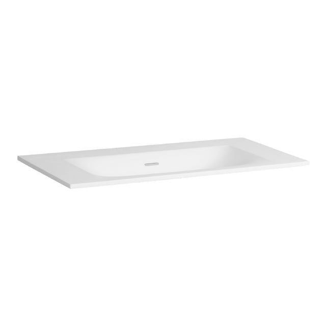 BRAUER Glacier wastafel 80 met 1 spoelbak en 0 kraangaten fine stone mat wit WT-GL800MW