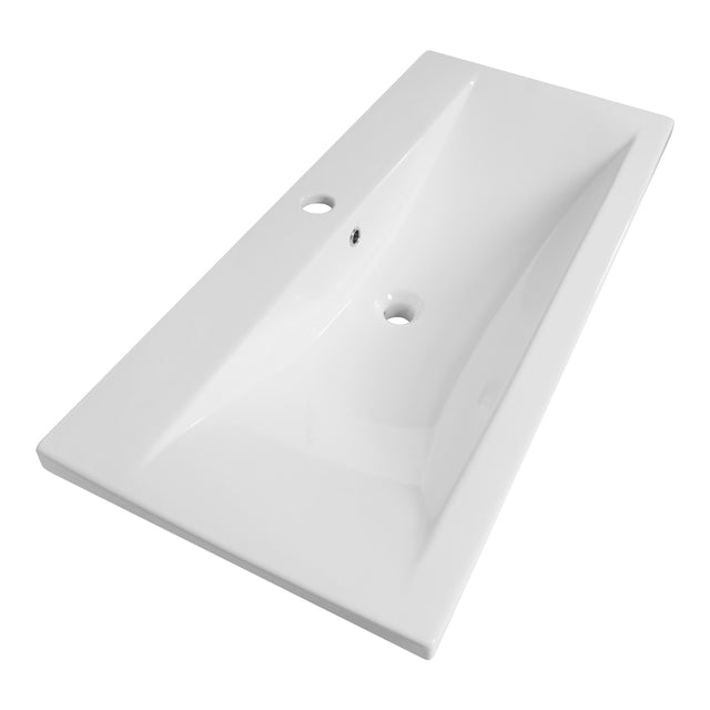 BRAUER Halo wastafel 100 met 1 spoelbak en 1 kraangat keramiek hoogglans wit WT-HA1001HW