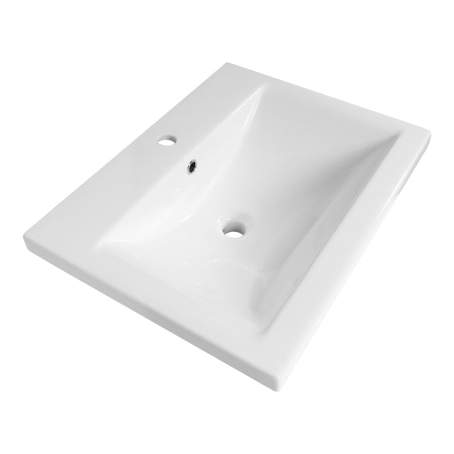 BRAUER Halo wastafel 60 met 1 spoelbak en 1 kraangat keramiek hoogglans wit WT-HA601HW