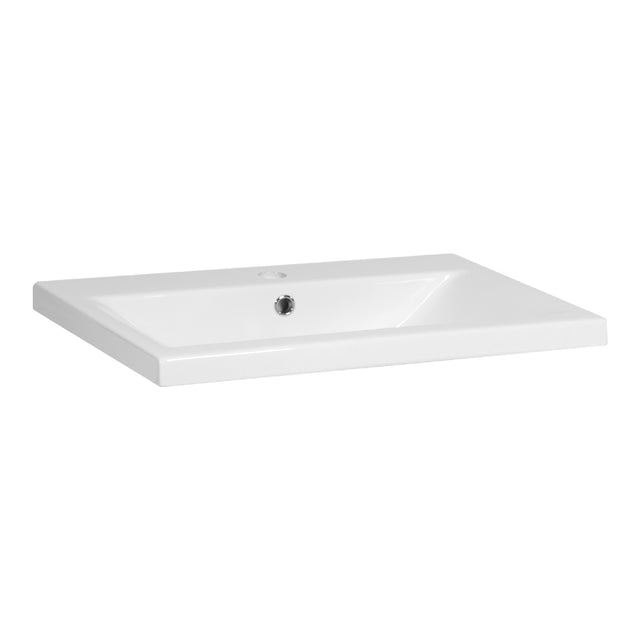 BRAUER Halo wastafel 60 met 1 spoelbak en 1 kraangat keramiek hoogglans wit WT-HA601HW