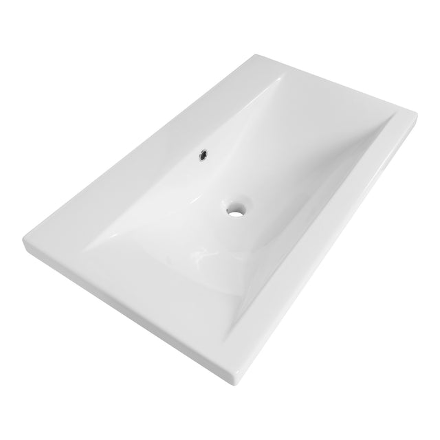 BRAUER Halo wastafel 80 met 1 spoelbak en 0 kraangaten keramiek hoogglans wit WT-HA800HW