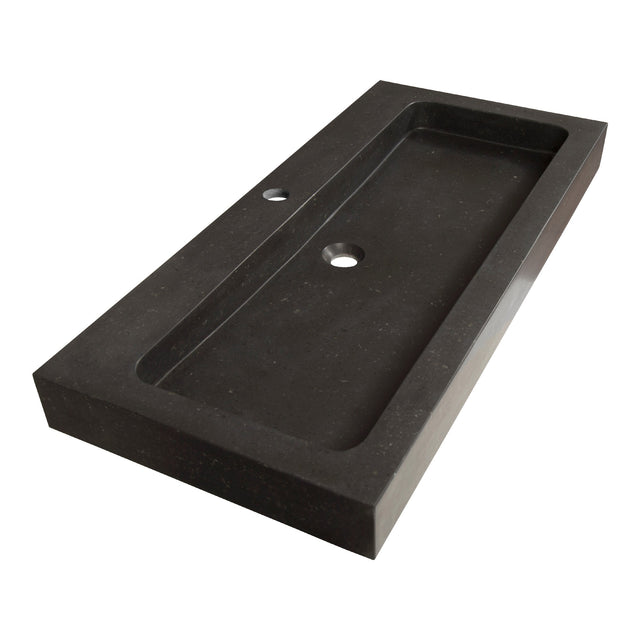 BRAUER Lava wastafel 100 met 1 spoelbak en 1 kraangat natuursteen basalt antraciet WT-LA1001AN