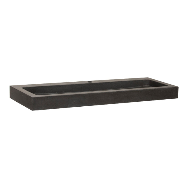 BRAUER Lava wastafel 120-1 met 1 spoelbak en 1 kraangat natuursteen basalt antraciet WT-LA120-11AN