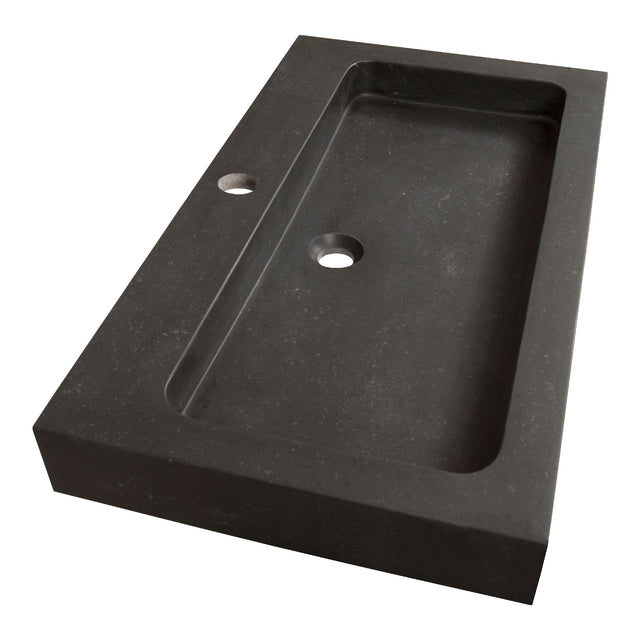 BRAUER Lava wastafel 80 met 1 spoelbak en 1 kraangat natuursteen basalt antraciet WT-LA801AN