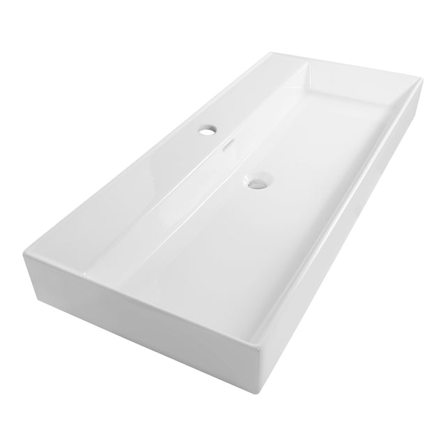 BRAUER Lunar wastafel 100 met 1 spoelbak en 1 kraangat keramiek hoogglans wit WT-LU1001HW