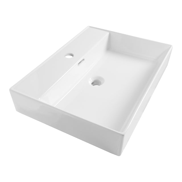 BRAUER Lunar wastafel 60 met 1 spoelbak en 1 kraangat keramiek hoogglans wit WT-LU601HW