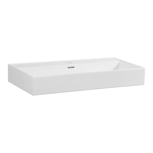 BRAUER Lunar wastafel 80 met 1 spoelbak en 1 kraangat keramiek hoogglans wit WT-LU801HW