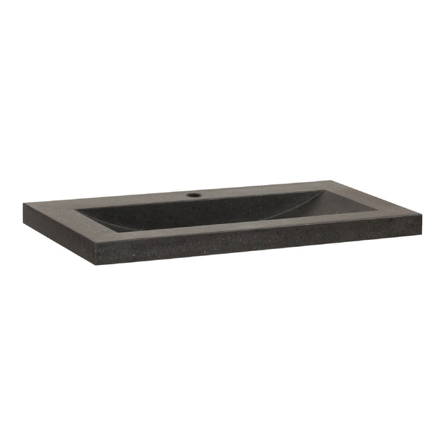 BRAUER Magma wastafel 80 met 1 spoelbak en 1 kraangat natuursteen basalt antraciet WT-MA801AN