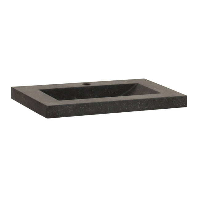 BRAUER Magma wastafel ondiep 60 met 1 spoelbak en 1 kraangat natuursteen basalt antraciet WT-MAO601AN