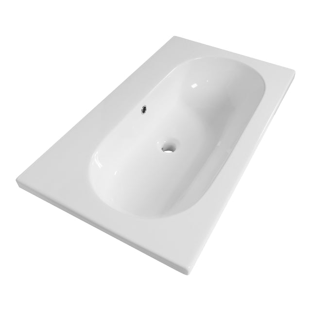 BRAUER Moon wastafel 80 met 1 spoelbak en 0 kraangaten keramiek hoogglans wit WT-MO800HW