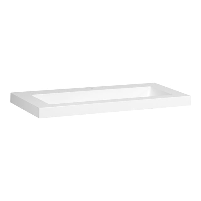 BRAUER Spring wastafel ondiep 80 met 1 spoelbak en 1 kraangat mineraalmarmer zijdeglans wit WT-SI801ZW