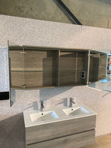 Showmodel Alke Square 120cm eik grigio badmeubel incl spiegelkast