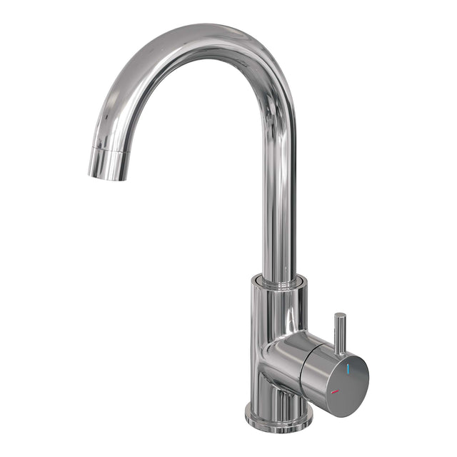 BRAUER Chrome Edition hoge opbouw wastafelmengkraan met draaibare ronde uitloop model B chroom