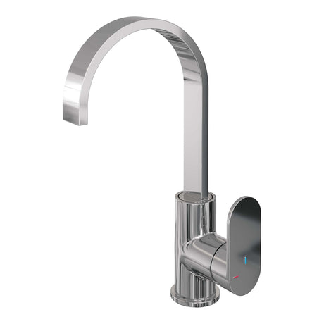 BRAUER Chrome Edition hoge opbouw wastafelmengkraan met draaibare platte uitloop model C chroom