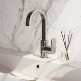BRAUER Chrome Edition hoge opbouw wastafelmengkraan met draaibare platte uitloop model C chroom
