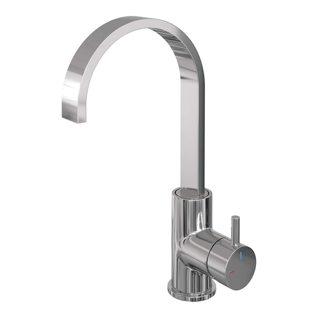BRAUER Chrome Edition hoge opbouw wastafelmengkraan met draaibare platte uitloop model B chroom