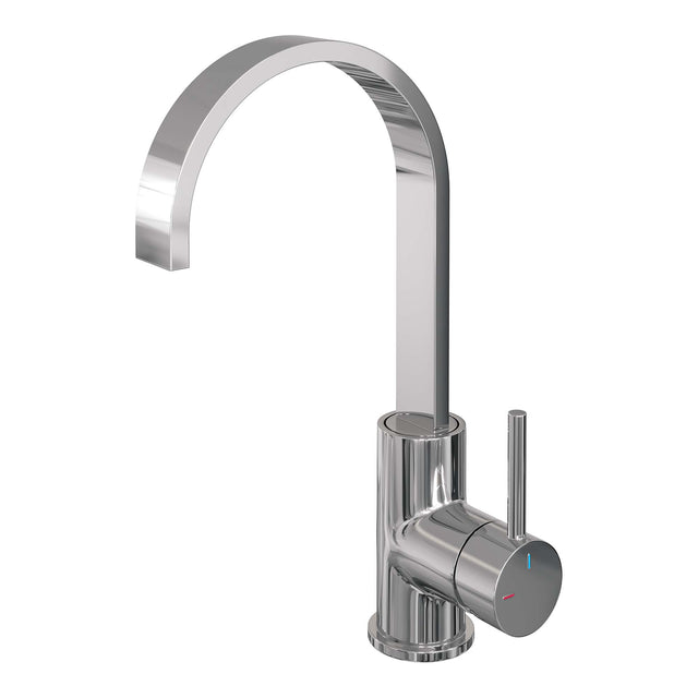 BRAUER Chrome Edition hoge opbouw wastafelmengkraan met draaibare platte uitloop model A chroom