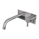 BRAUER Chrome Edition inbouw wastafelmengkraan met gebogen uitloop en afdekplaat model E1 chroom