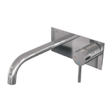 BRAUER Chrome Edition inbouw wastafelmengkraan met gebogen uitloop en afdekplaat model A1 chroom