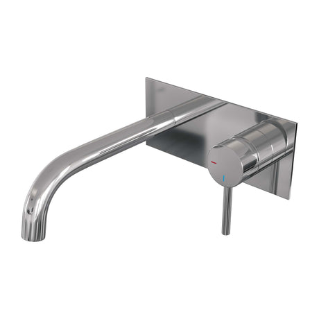 BRAUER Chrome Edition inbouw wastafelmengkraan met gebogen uitloop en afdekplaat model A1 chroom