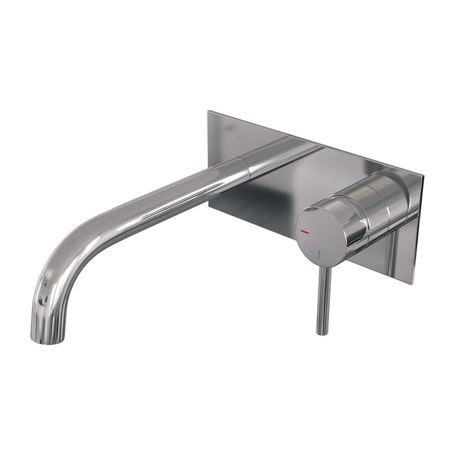 BRAUER Chrome Edition inbouw wastafelmengkraan met gebogen uitloop en afdekplaat model A1 chroom