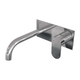 BRAUER Chrome Edition inbouw wastafelmengkraan met gebogen uitloop en afdekplaat model C1 chroom
