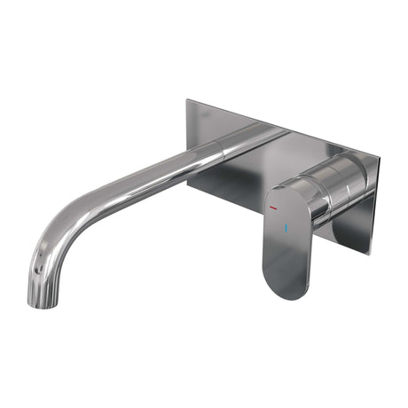 BRAUER Chrome Edition inbouw wastafelmengkraan met gebogen uitloop en afdekplaat model C1 chroom