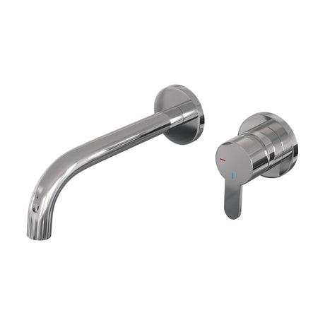BRAUER Chrome Edition inbouw wastafelmengkraan met gebogen uitloop en rozetten model D1 chroom