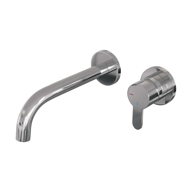 BRAUER Chrome Edition inbouw wastafelmengkraan met gebogen uitloop en rozetten model D1 chroom