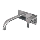 BRAUER Chrome Edition inbouw wastafelmengkraan met gebogen uitloop en afdekplaat model D1 chroom