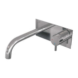 BRAUER Chrome Edition inbouw wastafelmengkraan met gebogen uitloop en afdekplaat model B1 chroom