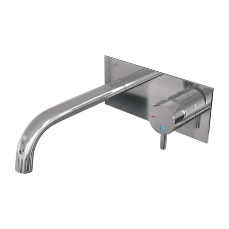 BRAUER Chrome Edition inbouw wastafelmengkraan met gebogen uitloop en afdekplaat model B1 chroom
