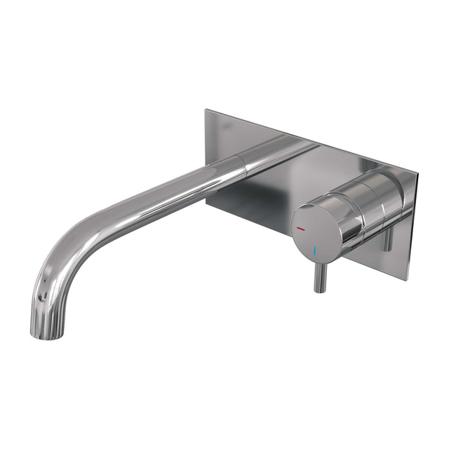 BRAUER Chrome Edition inbouw wastafelmengkraan met gebogen uitloop en afdekplaat model B1 chroom