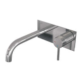 BRAUER Chrome Carving inbouw wastafelmengkraan met gebogen uitloop en afdekplaat model A1 chroom 5-CE-004-B6