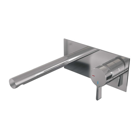 BRAUER Chrome Edition inbouw wastafelmengkraan met rechte uitloop en afdekplaat model E1 chroom