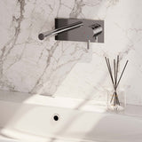 BRAUER Chrome Edition inbouw wastafelmengkraan met rechte uitloop en afdekplaat model E1 chroom