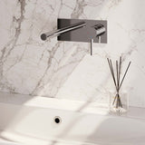 BRAUER Chrome Edition inbouw wastafelmengkraan met rechte uitloop en afdekplaat model A1 chroom