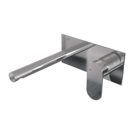BRAUER Chrome Edition inbouw wastafelmengkraan met rechte uitloop en afdekplaat model C1 chroom