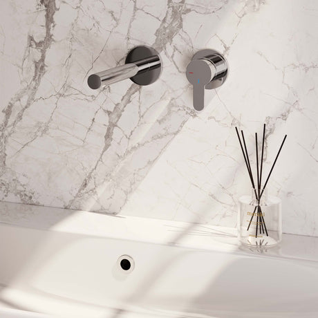 BRAUER Chrome Edition inbouw wastafelmengkraan met rechte uitloop en rozetten model D1 chroom