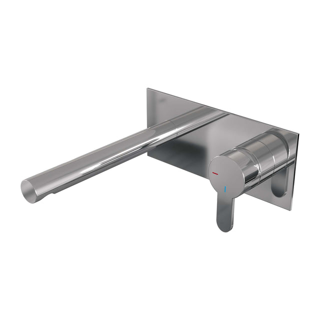 BRAUER Chrome Edition inbouw wastafelmengkraan met rechte uitloop en afdekplaat model D1 chroom