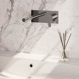 BRAUER Chrome Edition inbouw wastafelmengkraan met rechte uitloop en afdekplaat model D1 chroom