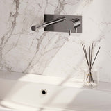 BRAUER Chrome Edition inbouw wastafelmengkraan met rechte uitloop en afdekplaat model B1 chroom