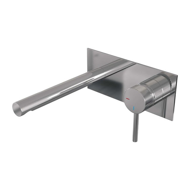 BRAUER Chrome Carving inbouw wastafelmengkraan met rechte uitloop en afdekplaat model A1 chroom 5-CE-004-S6
