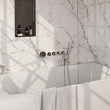 BRAUER Chrome Edition thermostatische inbouw badkraan SET 01 met uitloop en staaf handdouche en doucheslang en wandaansluitbocht chroom