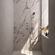 BRAUER Chrome Edition thermostatische inbouw regendouche SET 19 met 20 cm douchekop en rechte muurarm en 3-standen handdouche en doucheslang en geïntegreerde glijstang chroom