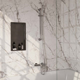 BRAUER Chrome Edition opbouw baddouche thermostaatkraan SET 01 met glijstang en staaf handdouche en doucheslang chroom