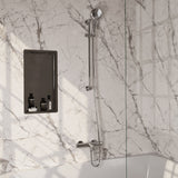 BRAUER Chrome Edition opbouw baddouche thermostaatkraan SET 02 met glijstang en 3-standen handdouche en doucheslang chroom