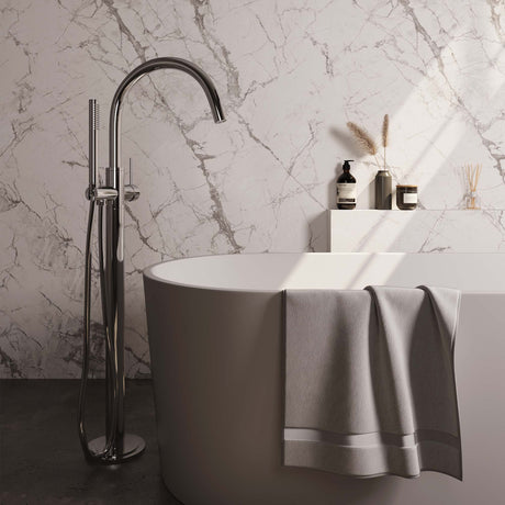 BRAUER Chrome Edition vrijstaande badmengkraan SET 01 met staaf handdouche en doucheslang chroom